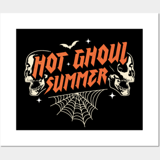 Hot Ghoul Summer Pastel Goth Gothic Funny Halloween Skeleton Posters and Art